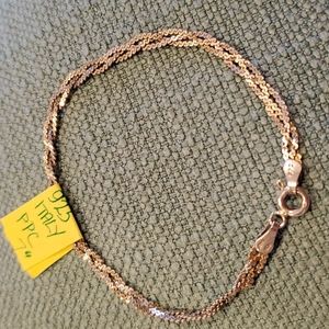 VINTAGE STERLING SILVER Bracelet, Italy, 7", EUC, Gorgeous Braided Serpentine